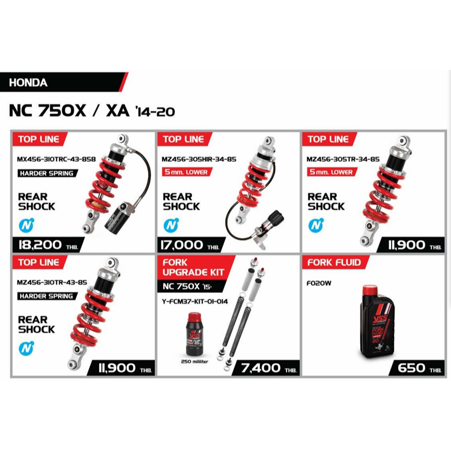 YSS FOR HONDA NC750X '14-'20