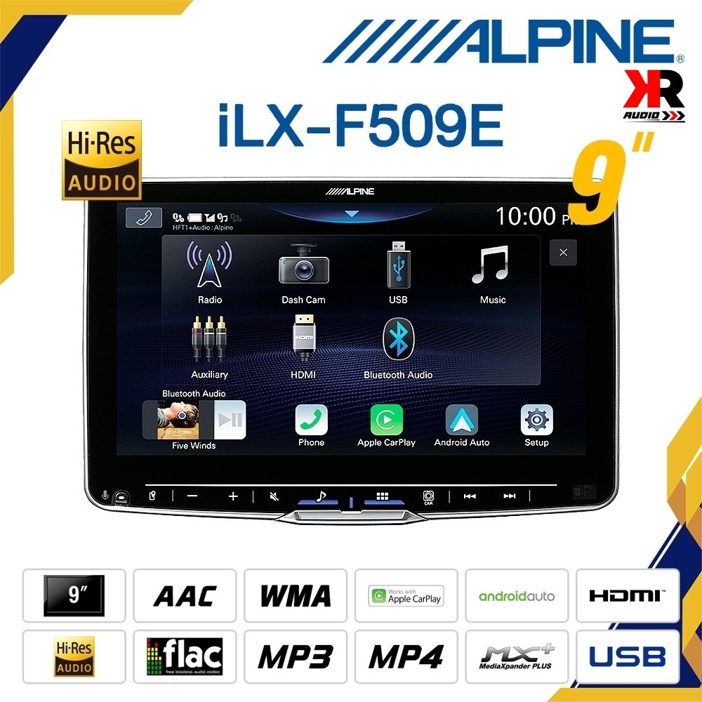 ของแท้แน่นอน!! เครื่องเล่นติดรถยนต์ แบรนด์ดัง ยี่ห้อ ALPINE รุ่น  iLX-F509E เล่นไฟล์เพลงความละเอียดส