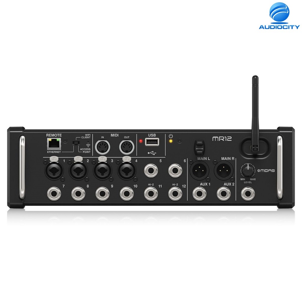 MIDAS MR12 ดิจิตอลมิกเซอร์ เครื่องผสมสัญญาณเสียงดิจิตอล 12-Input 6-Aux Digital Mixer for iPad/Androi