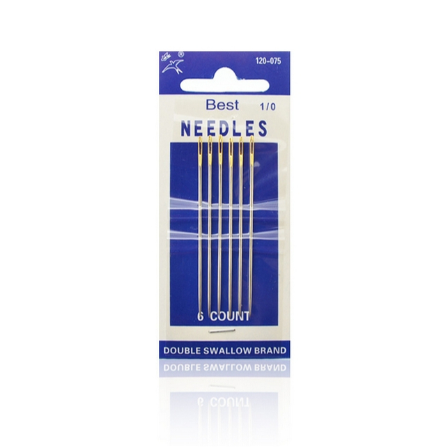 เข็มเย็บผ้า เข็มปักผ้า เบอร์ 1-0 เข็มใหญ่เย็บผ้าหนา (6 เล่ม/แพ็ค)