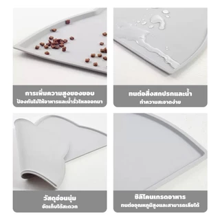 PetStern ซิลิโคนสัตว์เลี้ยงอาหารสุนัขแมว ที่รองจาน ยกขอบ กันลื่น กันน้ำสัตว์เลี้ยงชามสัตว์เลี้ยงถาดอาหาร