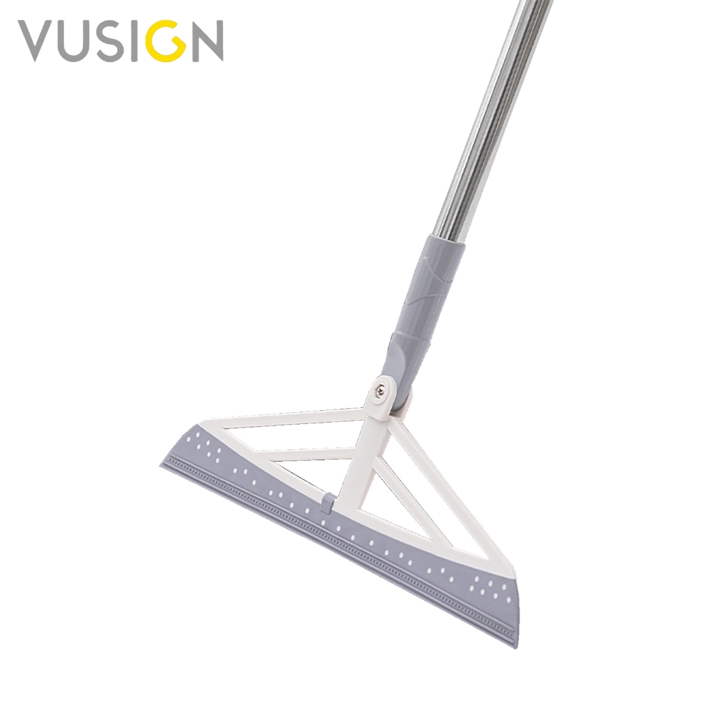 Vusign ไม้กวาดรีดน้ำ ไม้กวาดซิลิโคน ที่รีดน้ำพื้น ด้ามจับสแตนเลส ทำความสะอาดง่าย ใช้งานง่าย Wiper Broom