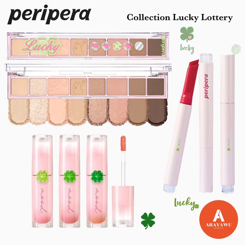 (✅แท้/พร้อมส่ง) Peripera Collection Lucky Lottery All Take Mood Palette 4.6g ☘️