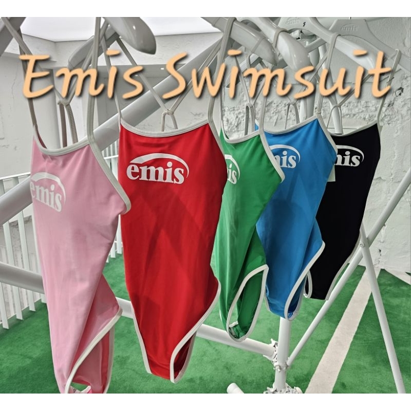 พร้อมส่ง ชุดว่ายน้ำ Emis (วันพีซ) Logo V-Back Strap Swimsuit