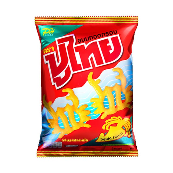 กินเพลิน✨5บาท [ยกแพ็ค] ปูไทย ขนมทอดกรอบ รสปลาหมึก รสโนริสาหร่าย ขนาด 14 กรัม แพ็ค 12 ซอง - รูปที่ 2
