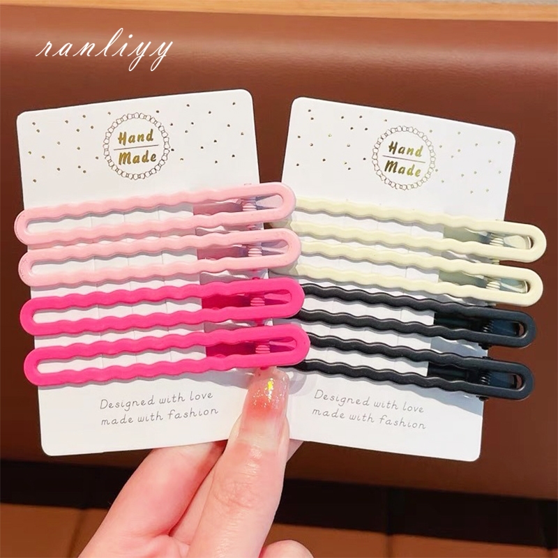 ส่งเร็ว🌼1บาทกิ๊บติดผมโลหะรูปคลื่นสีแคนดี้สไตล์เกาหลีแฟชั่นหวานปากเป็ดหน้าม้าเครื่องประดับผมสำหรับผู้หญิงของขวัญ-Ranliyy