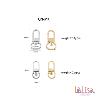 ตะขอคอหมาโลหะผสม อุปกรณ์ตกแต่งกระเป๋า ตะขอคอหมาก้ามปูตัวยู Alloy Dogclips (C-2-A+B,QN-MK11,16)
