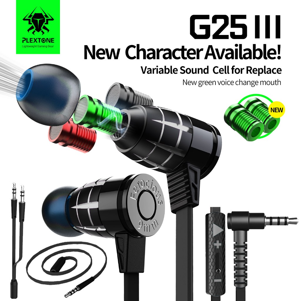 ส่งจากไทPLEXTONE G25 หูฟังเกมมิ่ง มีไมค์ 3.5 เบสแน่นแยกเสียงชัดเจน เทคโนโลยีตัดเสียงรบกวนแยกเสียงซ้า