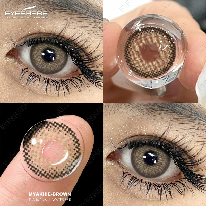 Eyeshare MYAKHIE ค่าสายตา คอนแทคเลนส์ สายตาสั้น 0.0-6.00 คอนแทคเลนส์ สี น้ำตาล ธรรมชาติ คอนแทคเลนส์รายวัน คอนแทคเลนส