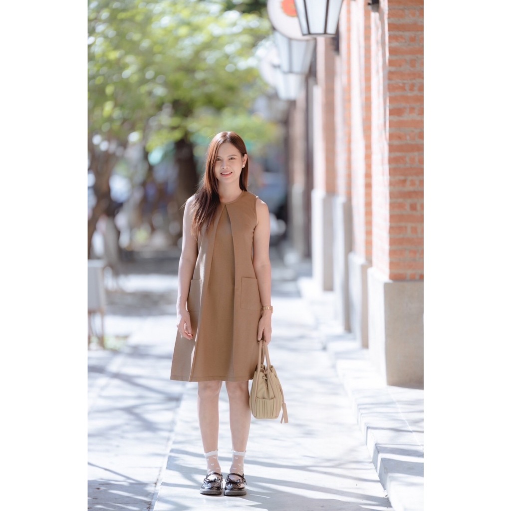 ◞˚ₓ เดรสไลลา ทรงสวยใส่ได้ทุกวันเลยน้า!! มีกระเป๋าคู่ด้านหน้า #168⟡ ̫