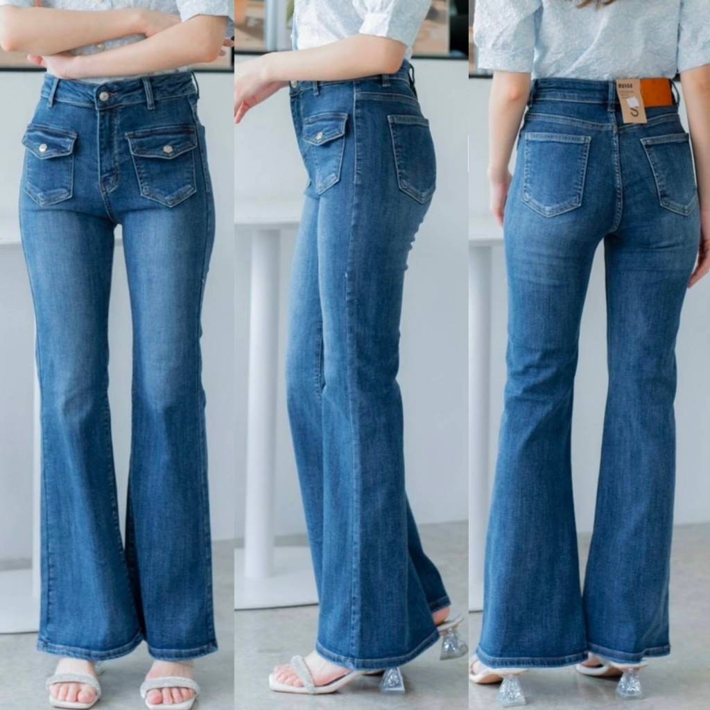 RG9898# กางเกงยีนส์ขาม้า