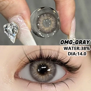 (COD)-100°-800°คอนแทคเลนส์สายตาสั้น สีน้ำตาล คอนแทคเลนส์รายวัน ใช้ได้หนึ่งปี เลนส์มินิ สีสันสดใส น่ารัก 14.0mm จัดส่งฟรี