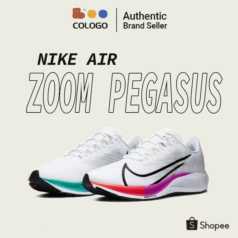 Nike Air Zoom Pegasus 37 BQ9646-103 Nike รองเท้าวิ่งชายและหญิง White Multi 💯