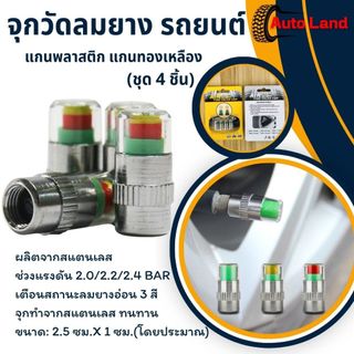 🔥พร้อมส่ง🔥จุกปิดลมล้อรถ จุกลมเช็คแรงดัน จุกลม จุกปิดลมยางวัดความดันลม แจ้งเตือนเมื่อยางลมอ่อน1 ชุด/4 ชิ้น สินค้าในไทย