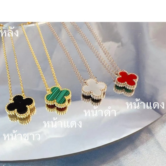 สร้อยคอจี้ดอกลงยางานสแตนเลส18ทองK ใส่ไม่ดำไม่แพ้