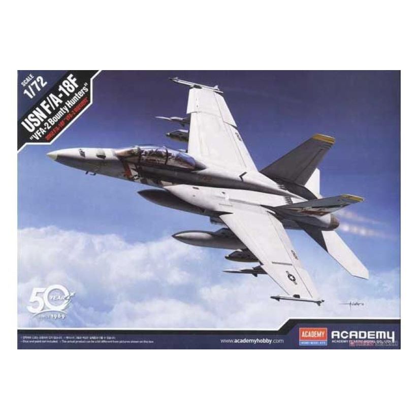 พลาสติก โมเดล ประกอบ ACADAMY สเกล 1/72 USN F/A-18F VFA-2 Bounty Hunters (12567)