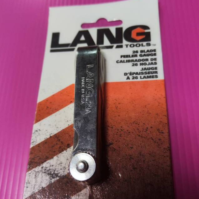 LANG ฟิลเลอร์เกจ 29 A  ผลิตจากอเมริกา  26 ใบชุด Metric .038-.279 INCH .013-.025