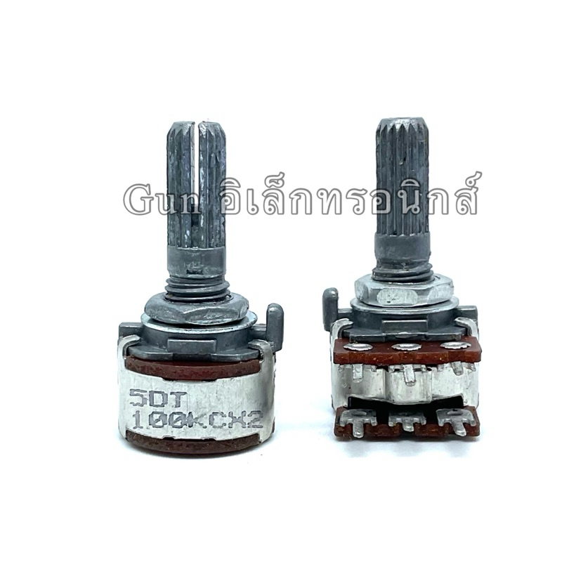 VR วอลลุ่ม  2ชั้น 6ขา ปรับค่าได้ 100KC แกนยาว 20mm ราคาต่อ1ตัว สินค้าพร้อมส่ง