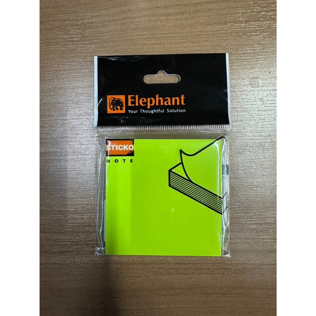 Elephant กระดาษโน๊ต กระดาษโน๊ตกาวในตัว สีเขียวนีออน 3x3 80 แผ่น