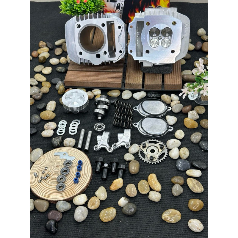 ชุด125ลูก63/4วาล์วขนาดวาว21-24พร้อมเซ็ทหลังวาวขยายเบ้าใส่125คาร์บูและ125iรุ่นไฟเลี้ยวบังลม