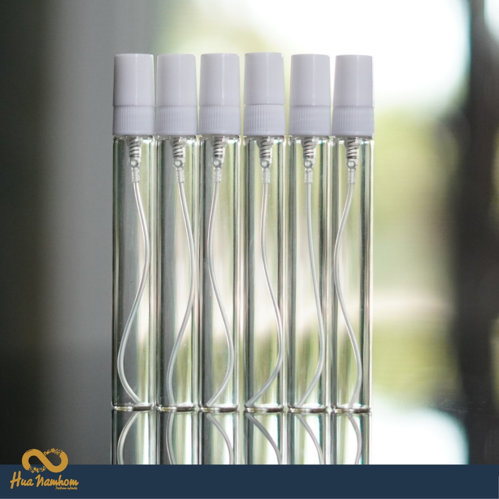 ขวดสเปรย์ปากกาใสชนิดแก้ว ฝาสีดำ,ใส,ขาว 2-10ml แพ็ค X6 ชิ้น