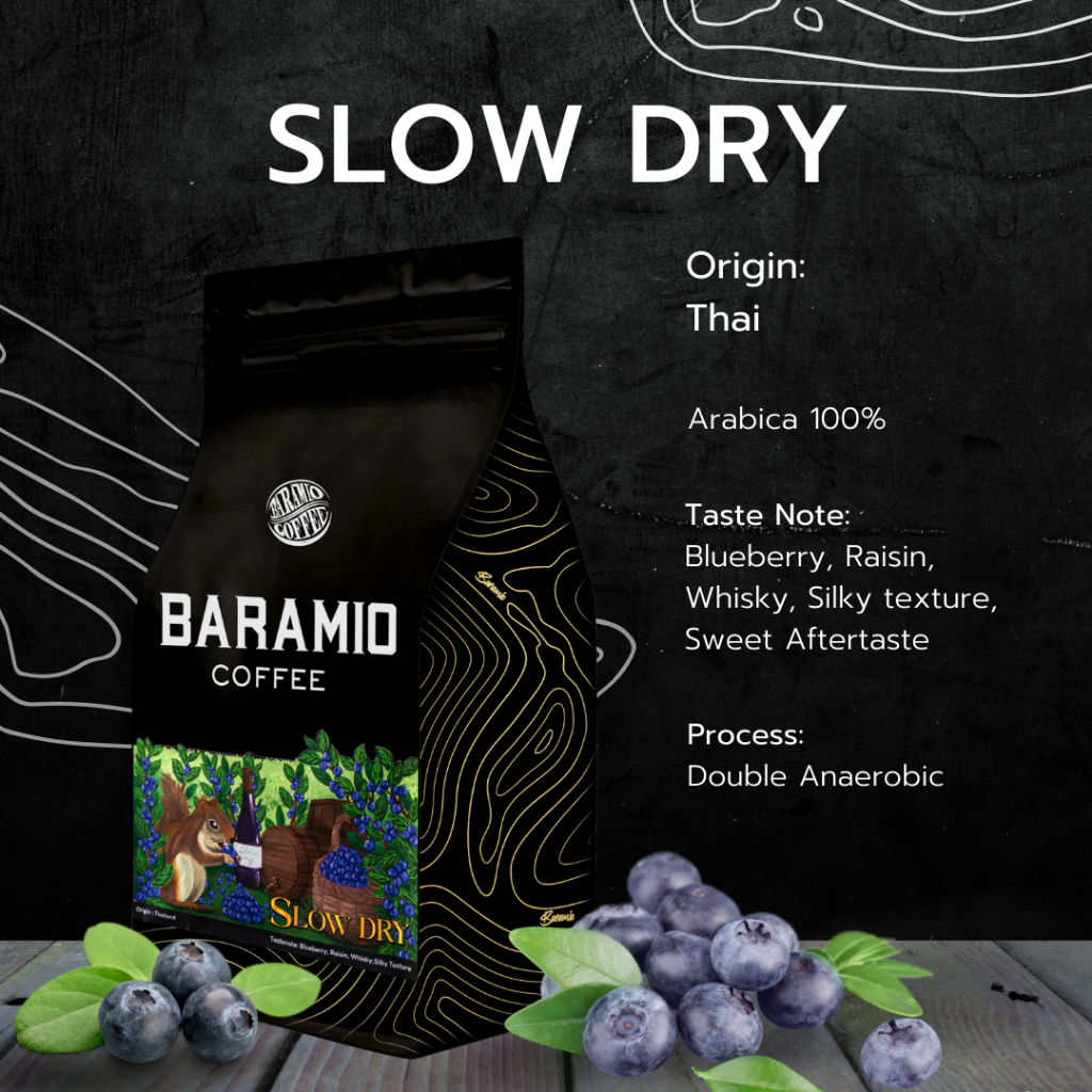 ซื้อ Baramio เมล็ดกาแฟคั่วรุ่น Slow Dry 200g. - 1Kg.  l Taste note: Blueberry,Raisin ,Hint of Whiskey