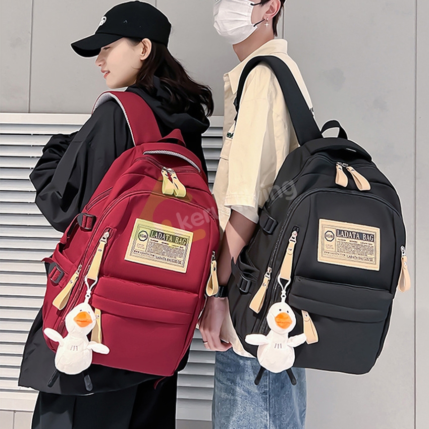 Allsking กระเป๋าเป้สะพายหลัง กระเป๋านักเรียนนักศึกษา เป้ใส่ของ ควาามจุขนาดใหญ่ เรียบง่าย สไตล์ เกาหลี ทนทาน ไม่ขาดง่าย