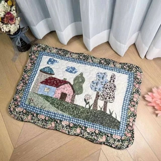 พรมเช็ดเท้าขนาด(50X70cm)ทำจากผ้าฝ้าย100%รุ่นหนานุ่มสไตส์วินเทจ