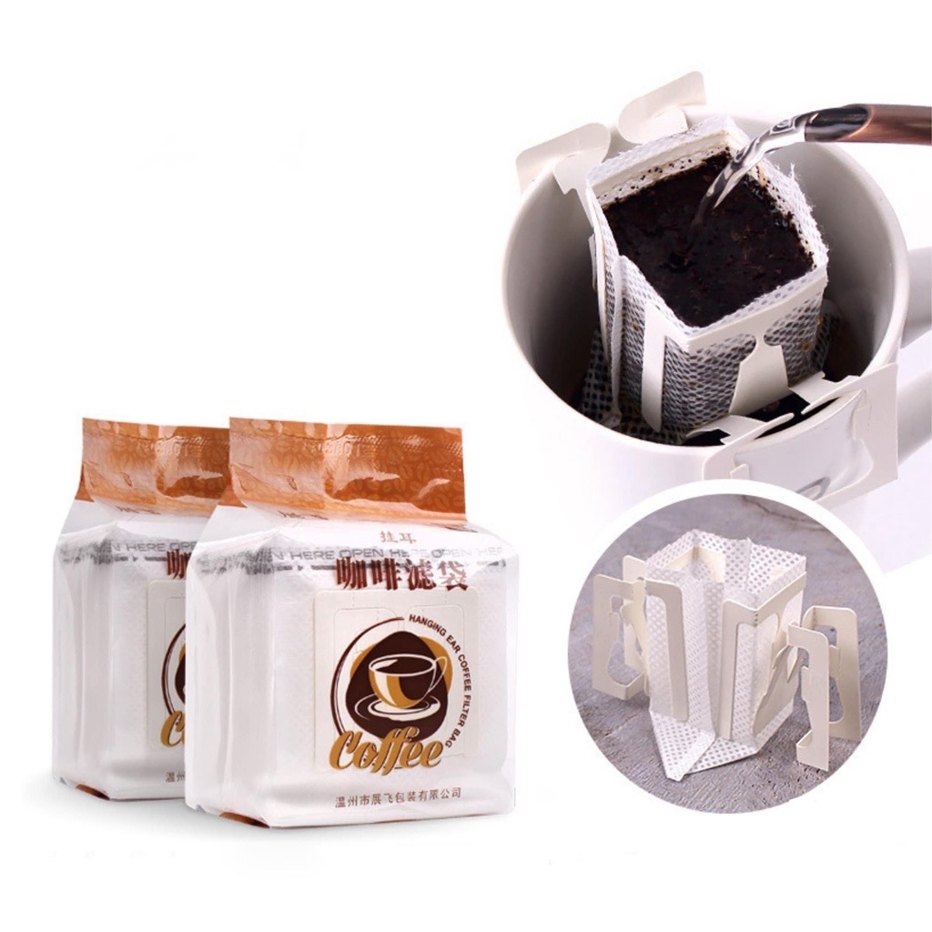 A0460 ถุงดริปกาแฟ(50ซอง) ถุงกรองกาแฟดริป แบบมีหูแขวน ถุงกรองกาแฟแบบใช้แล้วทิ้งแพค filter สามารถใช้ได้กับแก้วทุกประเภท