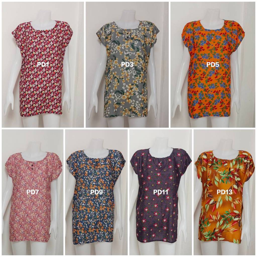 เสื้อแม่บ้าน แขนในตัว ผ้าสปัน ฟรีไซส์ อกเสื้อ 44 นิ้ว สาวอวบใส่ได้ ใส่สบาย ไม่ร้อน มีหลายสีหลายลาย ราคาถูก