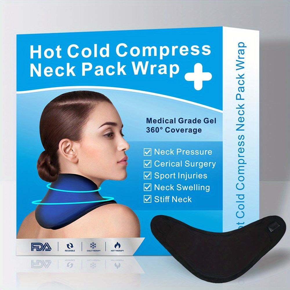 Reusable Gel Ice Pack for Neck Shoulders Neck Ice Pack Wrap Cold Compress Therapy for Pain Relief Cervical