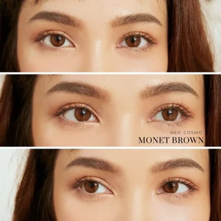 คอนแทคเลนส์ Monet Brown (Neo Cosmo) ขนาดเท่าตาดำ ดูธรรมชาติใกล้เคียงเลนส์ใส มีส่งด่วนใน กทม.