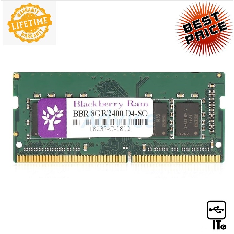 RAM DDR4(2400, NB) 8GB BLACKBERRY 8 CHIP ประกัน LT. NOTEBOOK DDR4(2133-2400)