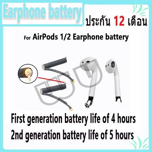 ของแท้ ชุดหูฟังบลูทูธไร้สาย AirPods Pro 1 2 3 Generations แบตเตอรี่ 45230 25mah Lithium Ion A1604 A1523 A1722 A2031 (แบต