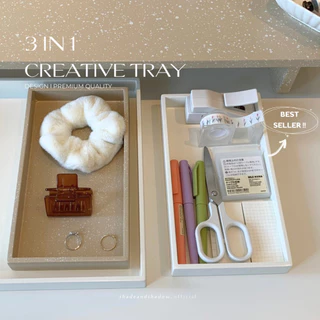 ถาดไม้จัดระเบียบ วางพร็อพถ่ายรูป prop tray ใส่น้ำหอม เครื่องสำอาง เครื่องเขียน ถาดเสริ์ฟ minimal