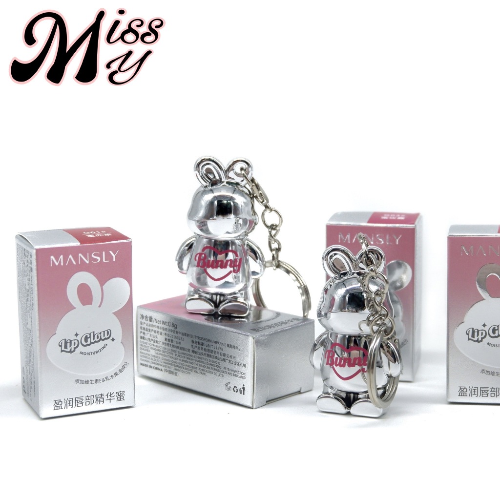 MANSLY Bunny Water Light Colors Lip Glow ลิควิดลิปโกลว์ แวววาว อวบอิ่ม เบาสบายริมฝีปาก 4สี