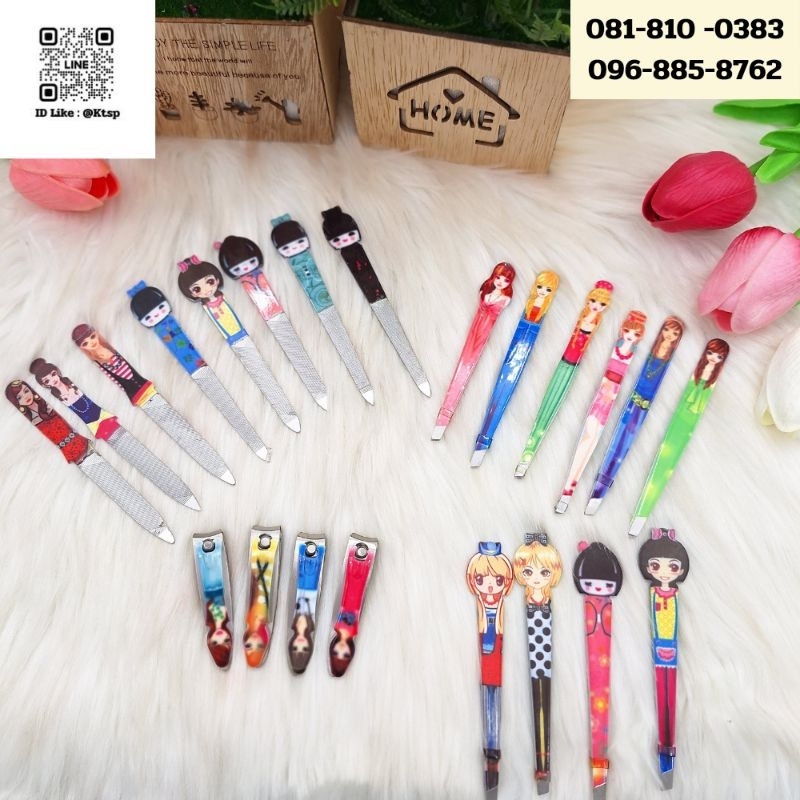 พร้อมส่ง แหนบ ตะไบ กรรไกรตัดเล็บ ลายการ์ตูน ผู้หญิงหัวโต ของใช้อเนกประสงค์ หลากหลายลาย