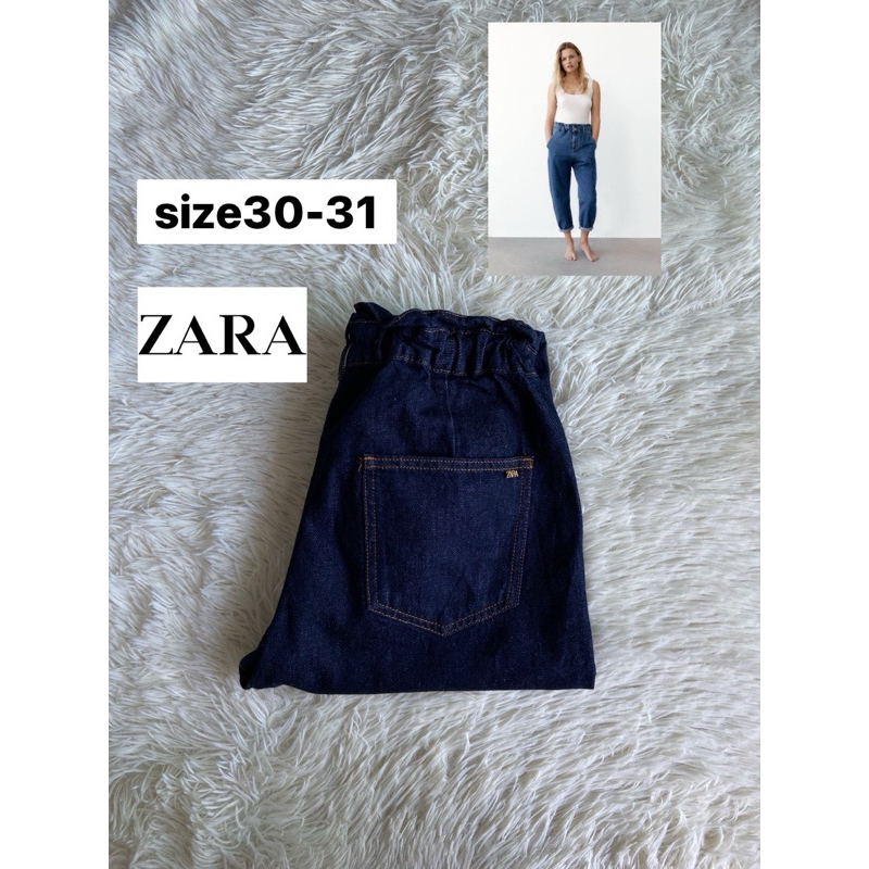 ZARA  Baggy Paperbag High Jeans แท้💯% มือ1 หลุด shop