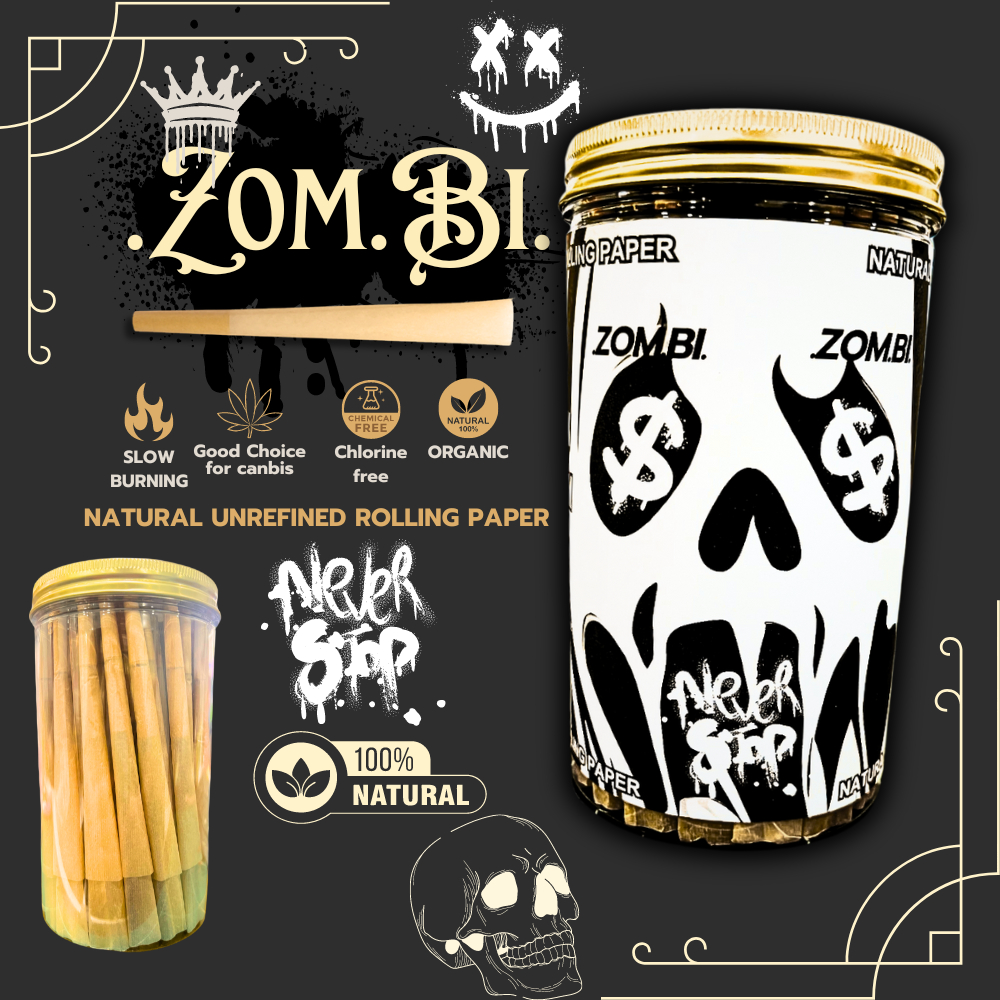 Spoopy! กระดาษโรลพันสำเร็จ ออแกนิค โรลสำเร็จ natural100% กระดาษโรลพร้อมกรอ งยกกล่อง 100 cones