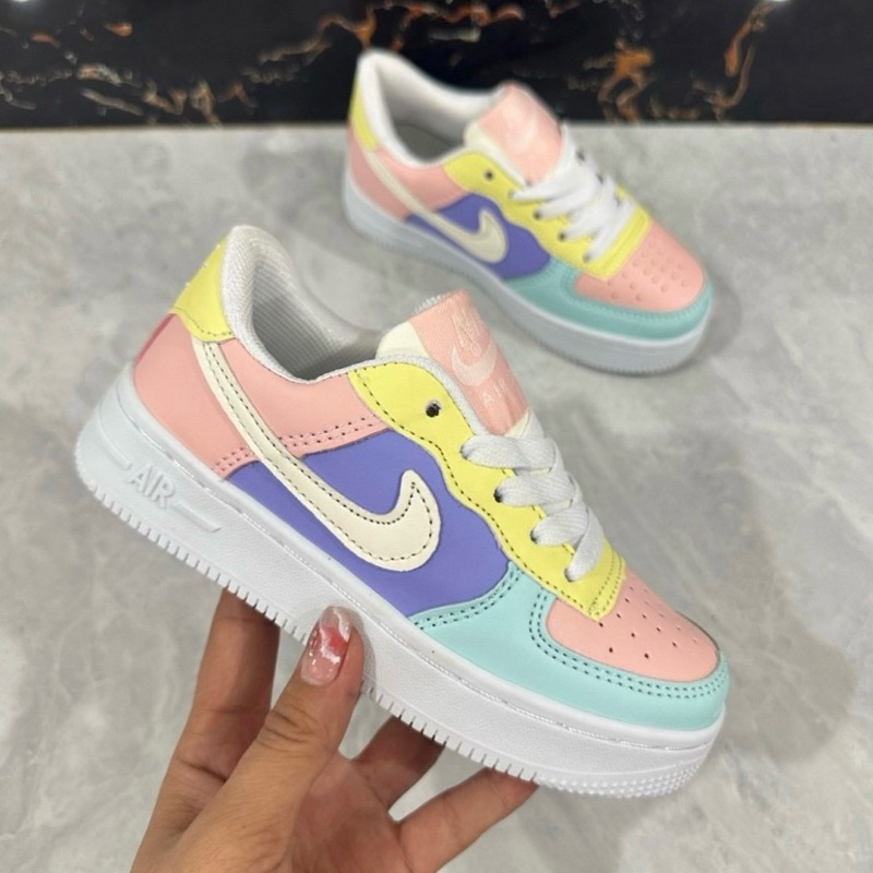 รองเท้าผ้าใบ เด็ก AF1 งานหนัง สีสวยมากจ้าแม่จ๋า ❤️