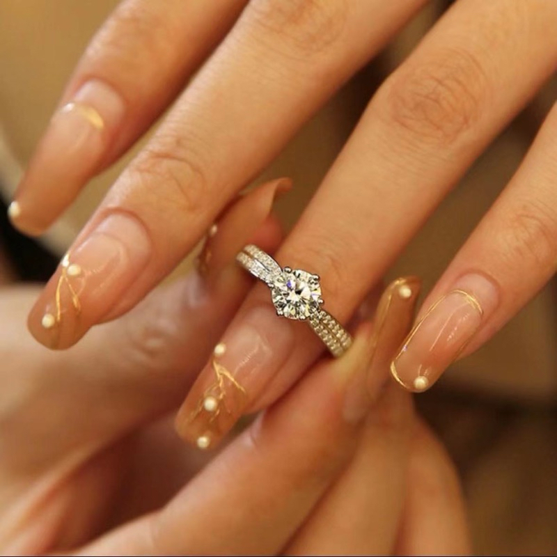 แหวนเพชร Moissanite (โมอีส) พร้อมใบเซอร์GRA  เงินแท้ 925