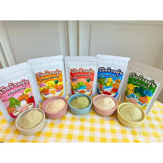 โจ๊กข้าวกล้องตุ๋น เนื้อสัตว์ผสมผักรวม 6M+ รวม 5 ซอง แซลมอน,ไข่แดง,ปลานิล,อกไก่,ปลาทะเล