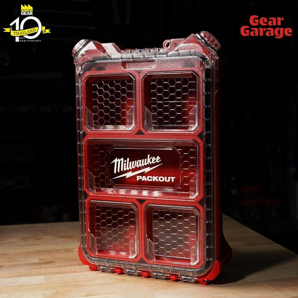 กล่องเครื่องมือ MILWAUKEE NO.48-22-8436 PACKOUT Low Profile Compact Organizer Factory Gear By Gear G