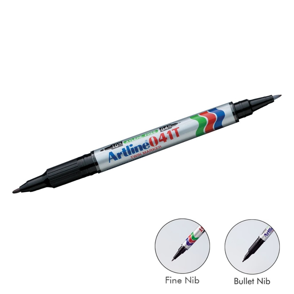 ปากกามาร์คเกอร์ ARTLINE 041T แบบ 2 หัว TWIN-NIB PERMANENT MARKER