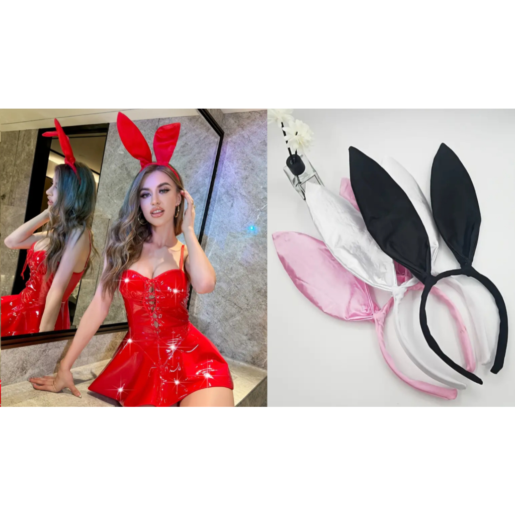 ที่คาดผมแฟนซี กระต่าย ขาว ชมพู แดง ดำ พรอพ บันนี่ Bunny Ear Headband / Rabbit Accessories for Easter Halloween Party