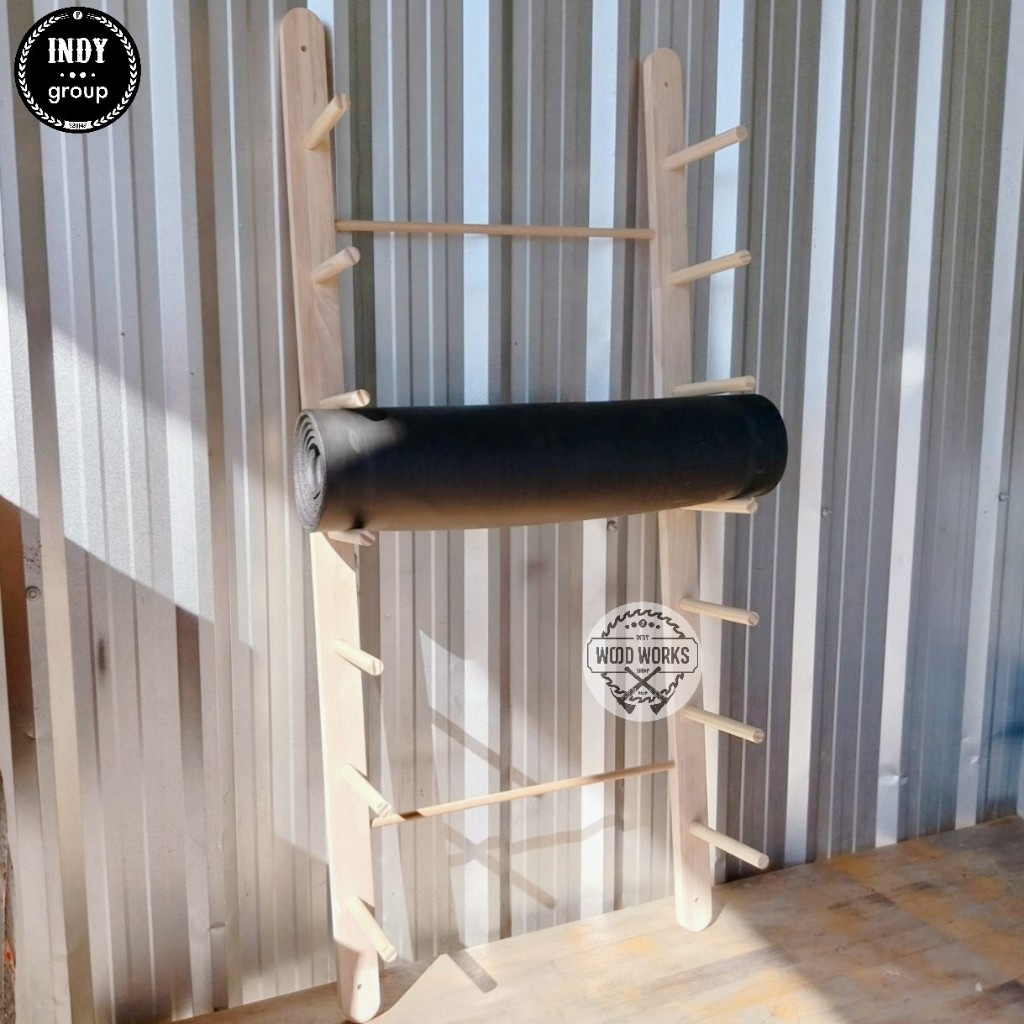 ชั้นวางเสื่อโยคะ ที่เก็บเสื่อโยคะ Yoga mat rack แบบติดผนัง และ แบบตั้งพื้น รูปที่ 7