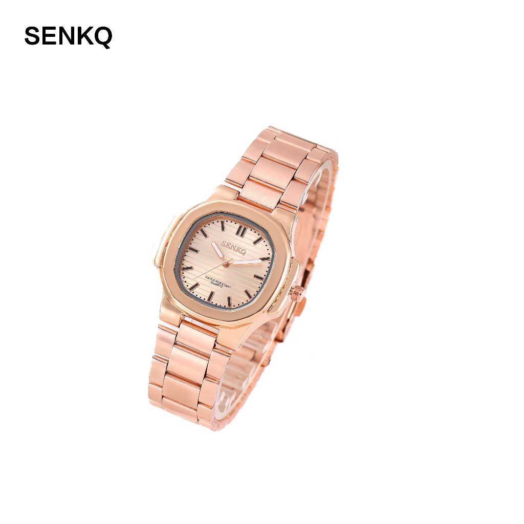Senkq นาฬิกาผู้ชาย แฟชั่น กันน้ํา นาฬิกาผู้หญิง สายสแตนเลส สีโรสโกลด์ รุ่น LH-G32