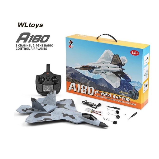 (สินค้าในไทย) Wltoys XK A180 RC เครื่องบิน2.4GHz 3ช่อง6แกนไจโร F22แรปเตอร์ RC