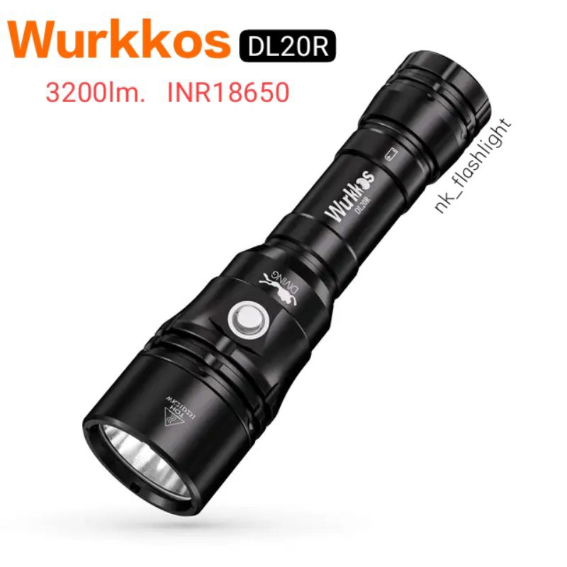 Wurkkos DL20R xhp50.2 สว่างสูงสุด3200ลูเมน INR 18650*1 USB C