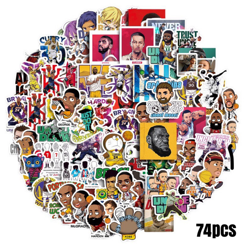 สติ๊กเกอร์ Basketball 811 ฟุตบอล 74ชิ้น NBA La Lakers บาส เลเกอร์ เอ็นบีเอ บาสเก็ตบอล ลิเวอร์พูล แมน